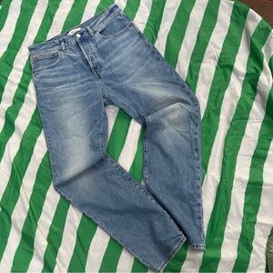 Madewell Longline Straight Leg Jeans in Light Blue Wash